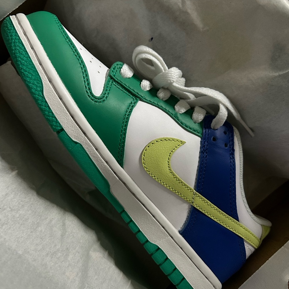 Nike Kids Sneakers in Green, Blue, and Yellow